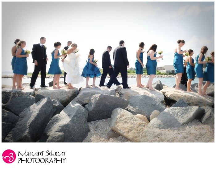Wedding party portraits on a Cape Cod jetty