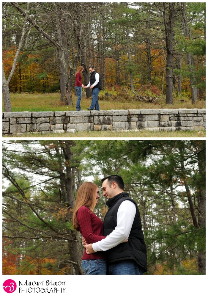 Engagement photos at Bear Brook State Park in New Hampshire