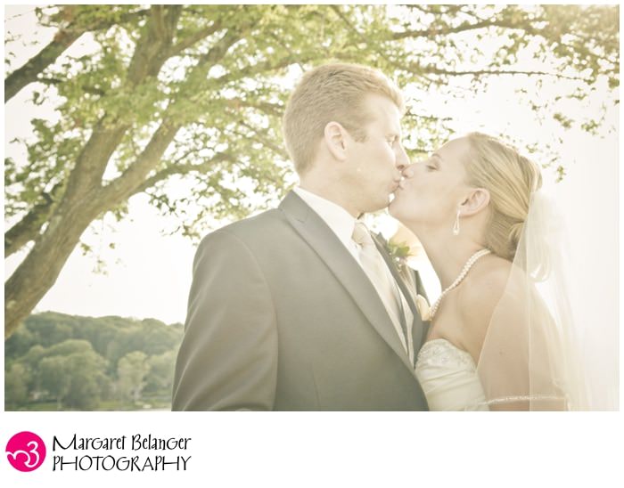 Bride and groom kissing, Candlewood Inn, CT