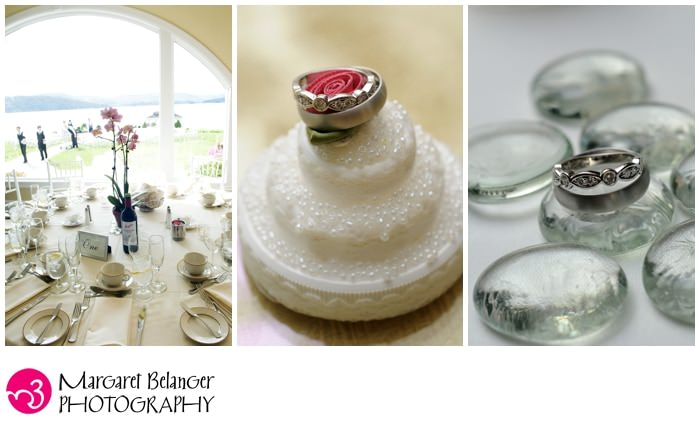 Wedding details - table settings, rings, and favors, Candlewood Inn