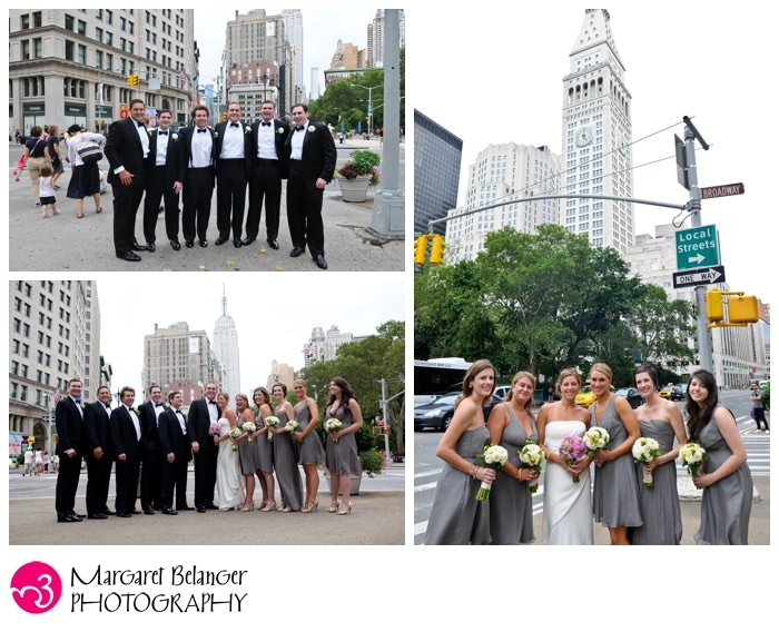 Wedding Party Portraits, NYC, Flatiron Building and Empire State Building