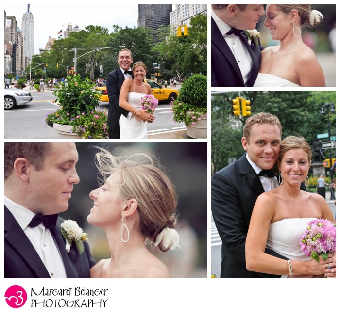 Portraits of the bride and groom in New York City, Flatiron Building