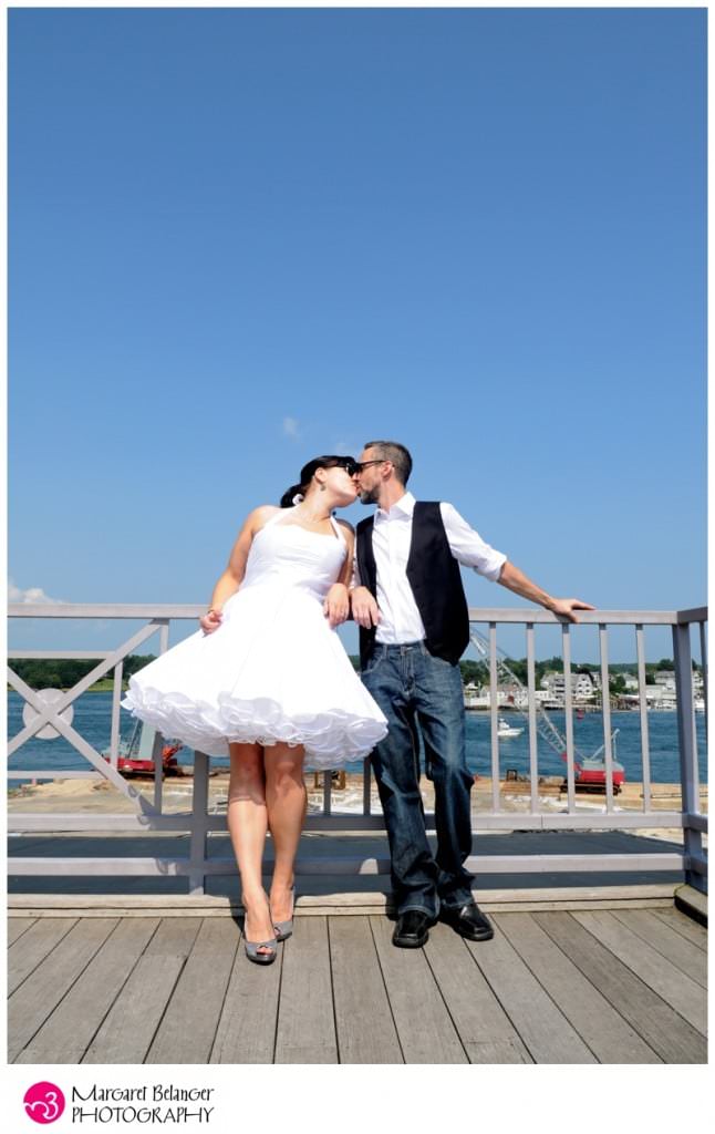 Bride and groom kissing, Portsmouth, NH