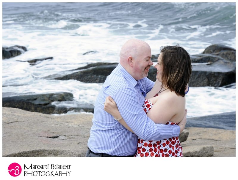 Engagement session by the ocean in Rockport, MA