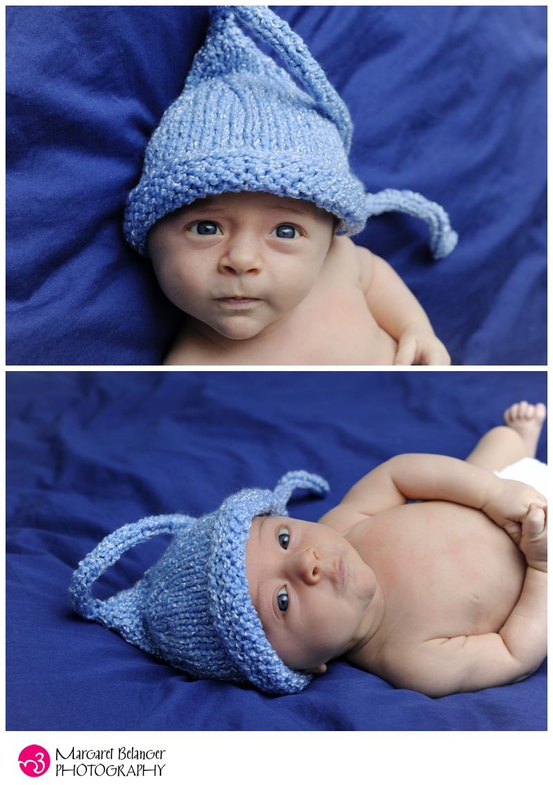 Baby boy in a blue hat, Boston