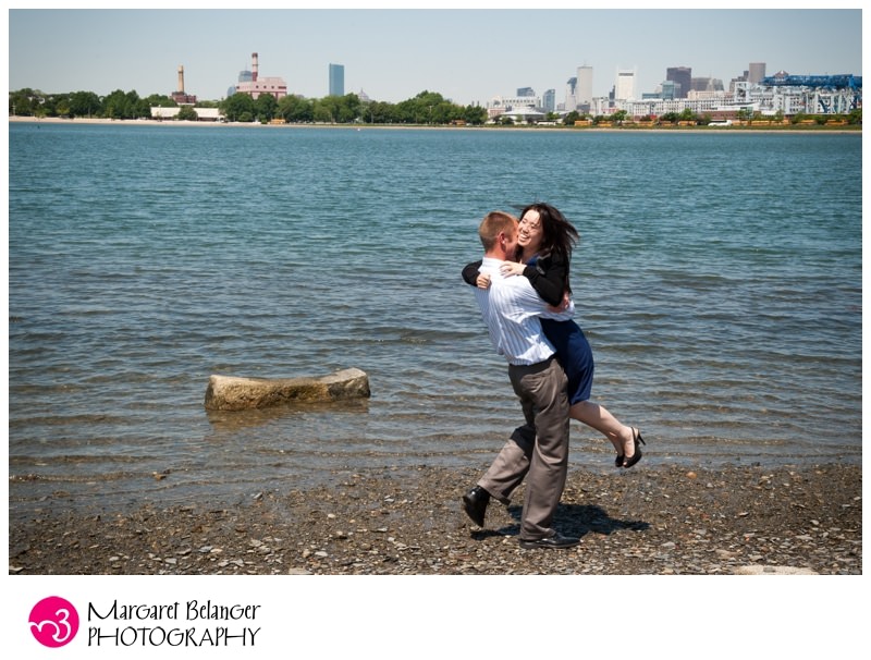Castle Island waterfront engagement session, South Boston