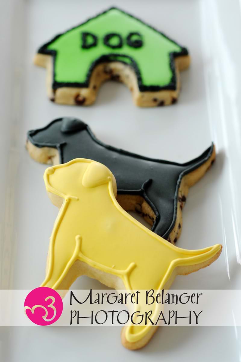Dog shaped cookies made by Iced, A Cookie Company