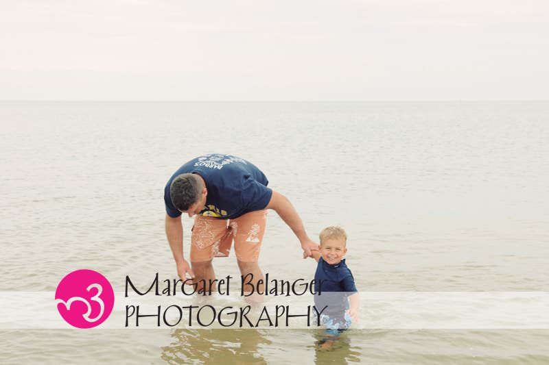 Father & son in the ocean, Cape Cod family session