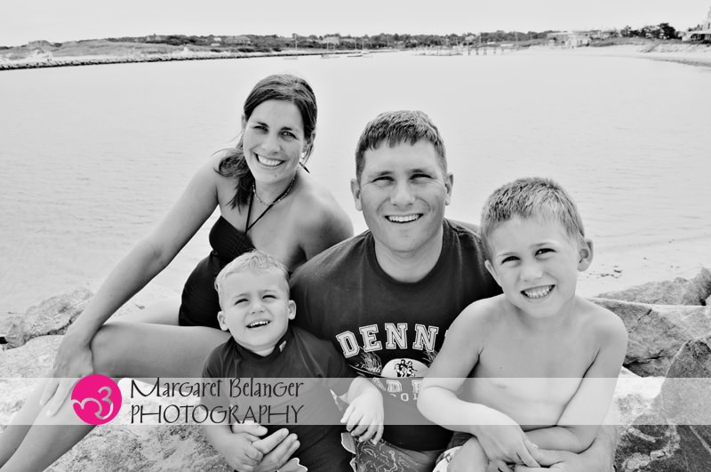 Black and white family photo, Cape Cod maternity and family session, MA