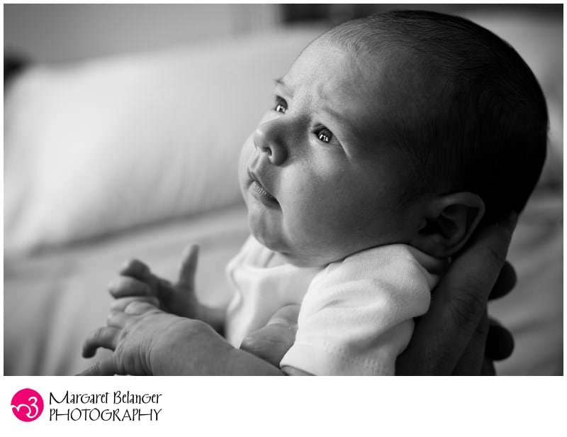 Baby C gazing at dad, Boston newborn photography