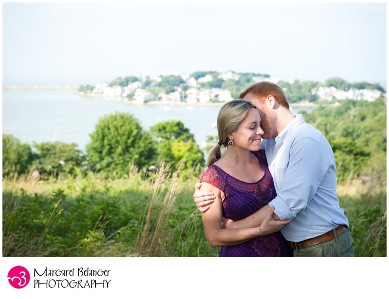 South Shore engagement session, couple by the shore
