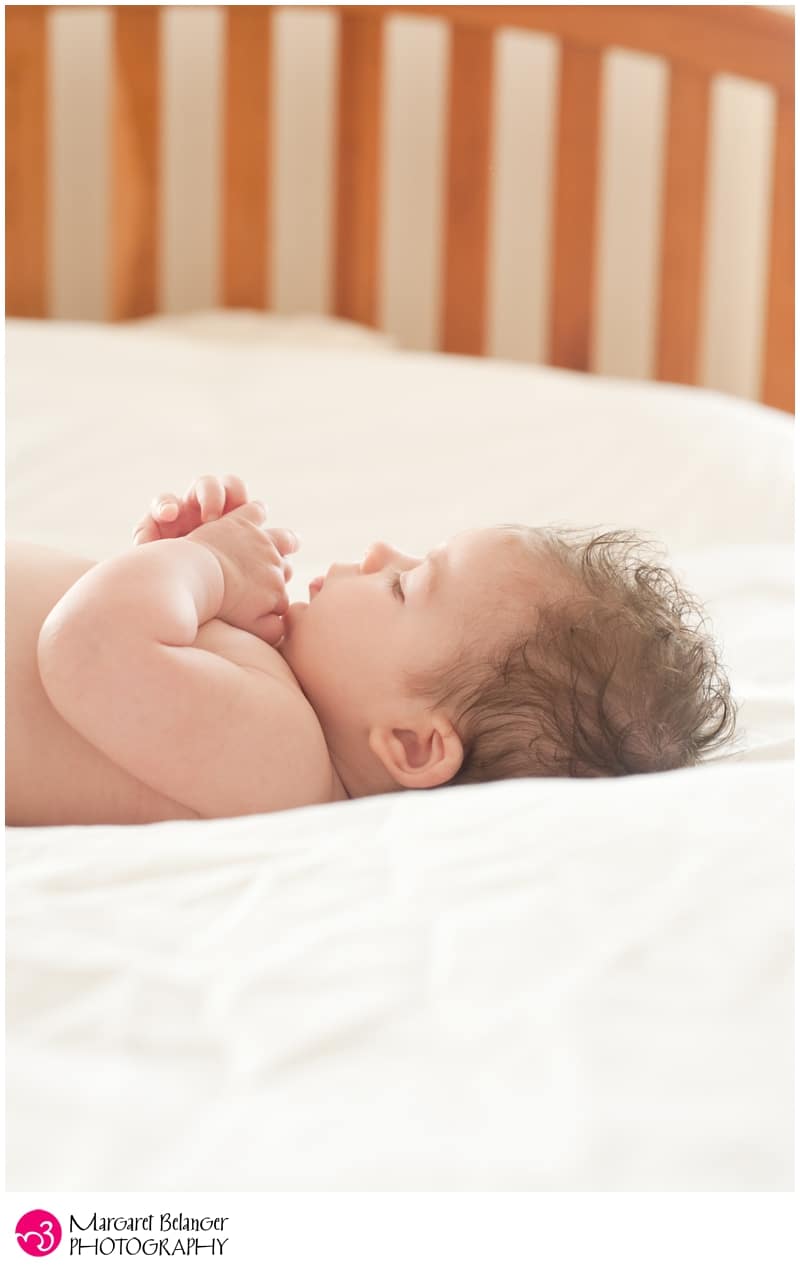 Burlington, MA newborn session, baby's profile