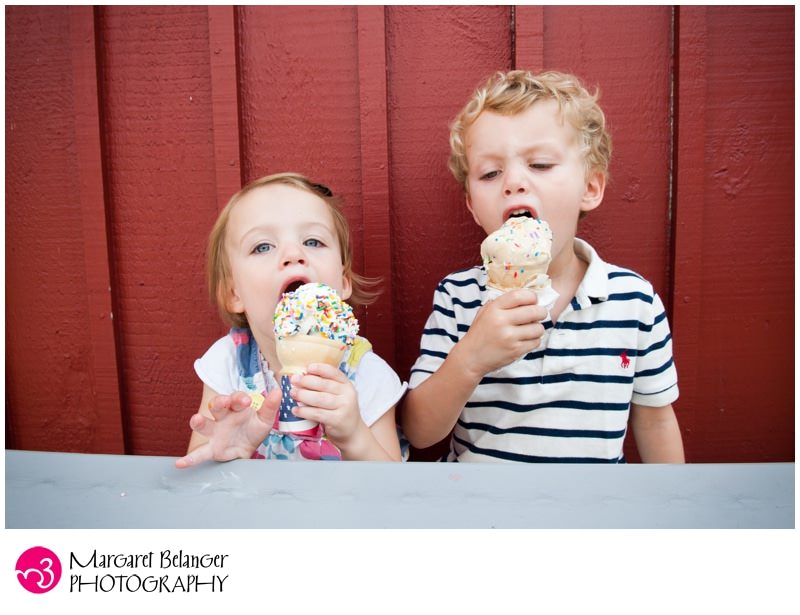 Kids eating ice cream cones, Boston