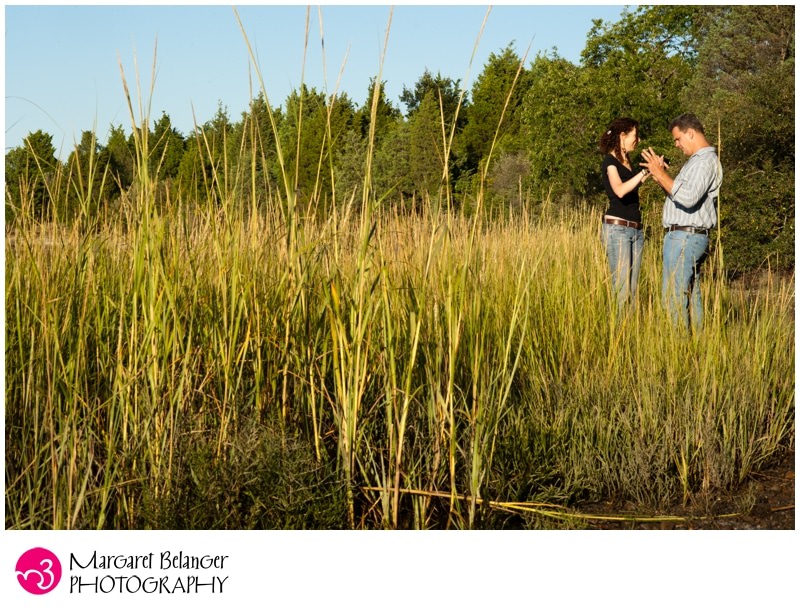 John Chafee Nature Preserve engagement session, couple in the reeds