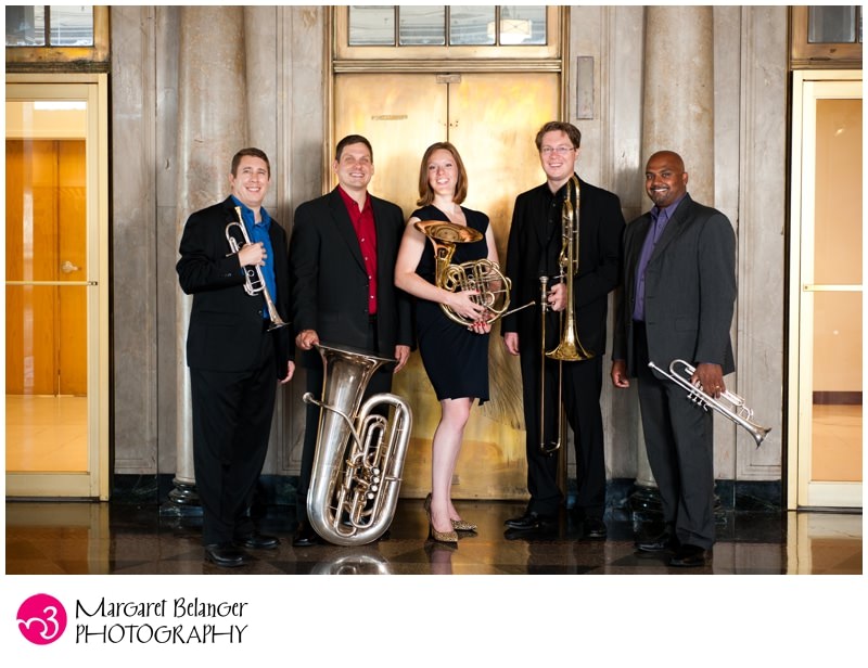 Portrait of Bala Brass, a brass quintet, at BU