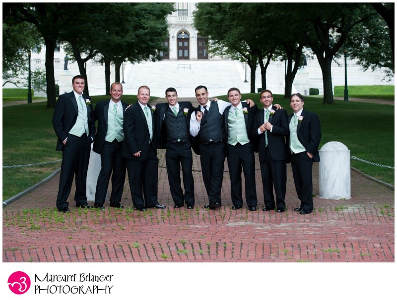 The groomsmen outside the Rhode Island State House, Providence