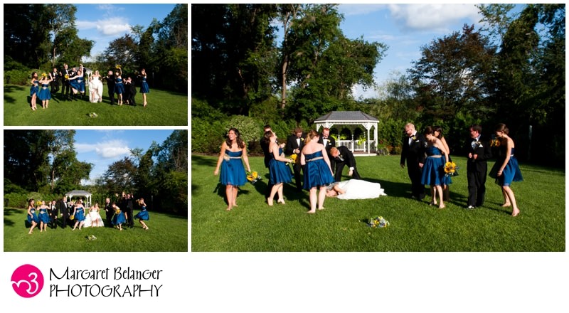 Sequence of bride jumping and falling, Publick House, Sturbridge, MA