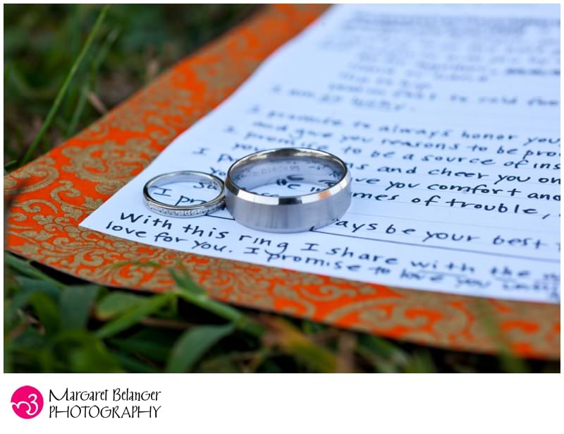 Wedding rings on handwritten vows, Kinney Bungalow