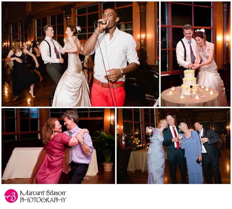Kinney Bungalow wedding reception, dancing and cake cutting