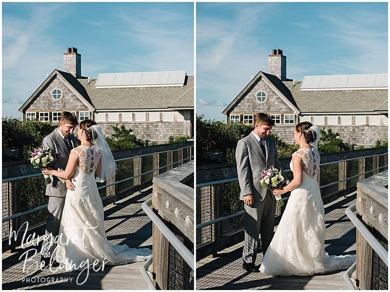 Bride and Groom's First Look at Horseneck Beach