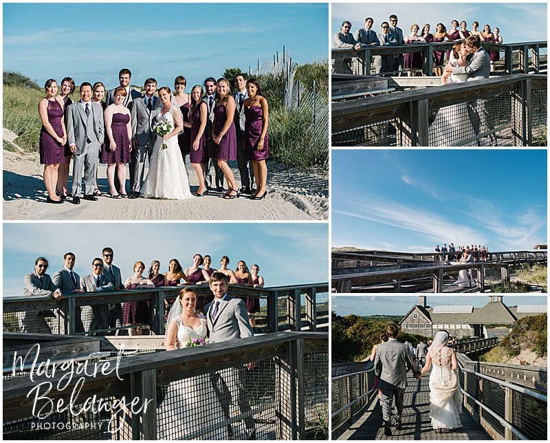 Portraits of the wedding party at Horseneck Beach State Reservation