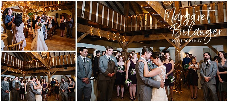 Bride and groom's first dance at their Bittersweet Farm wedding