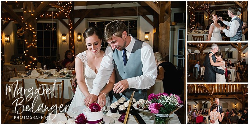 Bittersweet Farm wedding reception and cake cutting