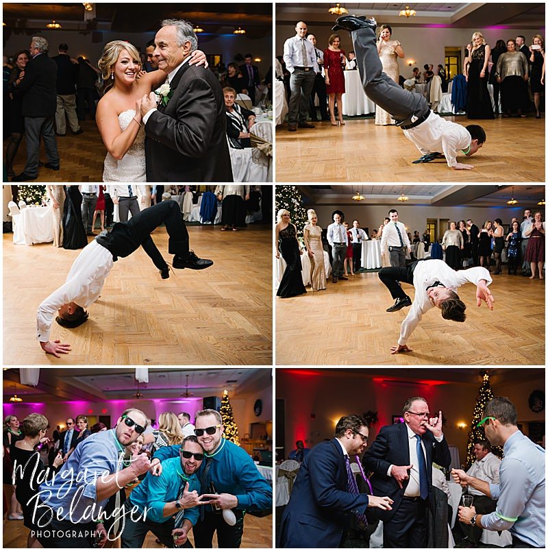 Dancing at a Castleton winter wedding reception, Windham, NH