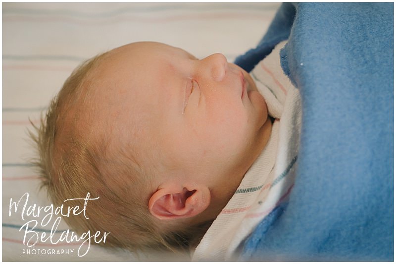 Fresh 48 newborn session at Emerson hospital, new baby in bassinet