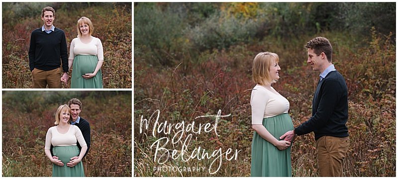 New Hampshire apple orchard autumn maternity session, tall grass
