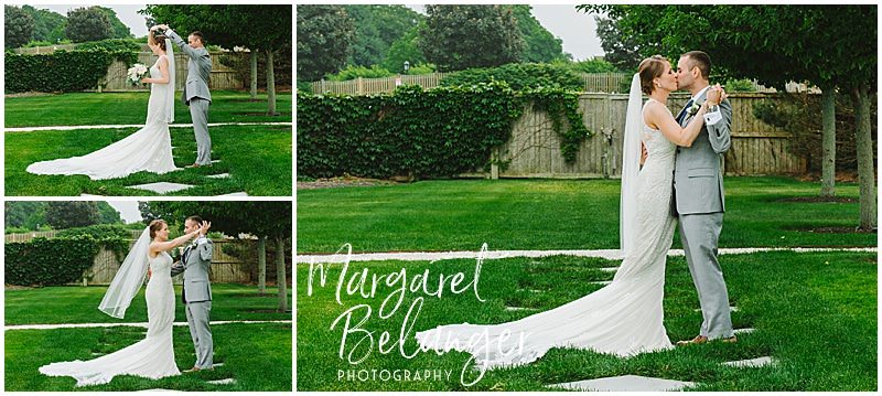 Belle Mer Newport wedding, bride and groom portraits