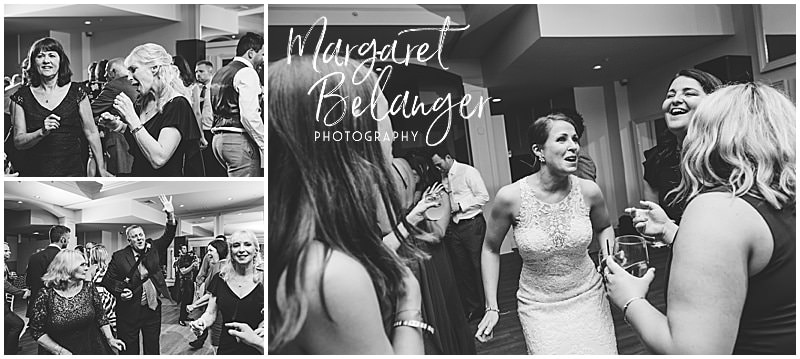 Belle Mer Newport wedding reception, guests dancing
