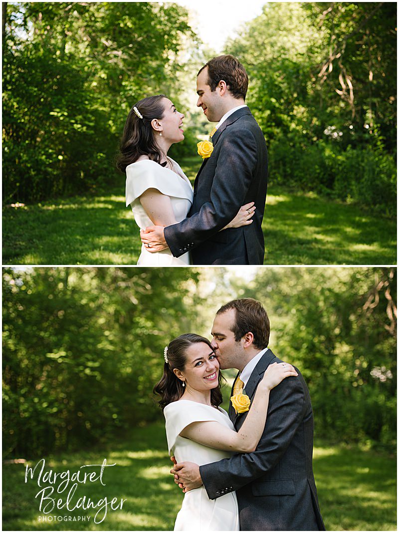 Bride and groom portraits in Winchester, MA.